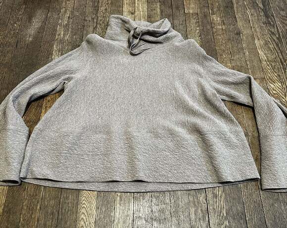 Lululemon Tan Retreat Yourself Textured Funnel Neck Bell Sleeve Pullover - Picture 4 of 8